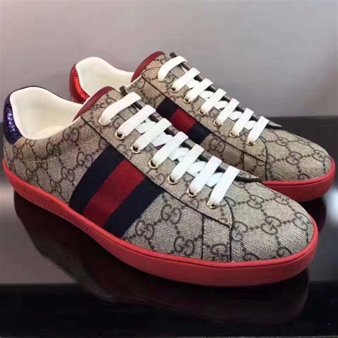 gucci men's red sneakers|gucci gg canvas sneakers.